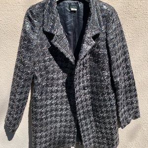 J. Crew Silver Houndstooth Coat